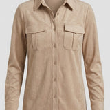 Camicia in dainetto con tasche LIN637 BEIGE LINDAS 