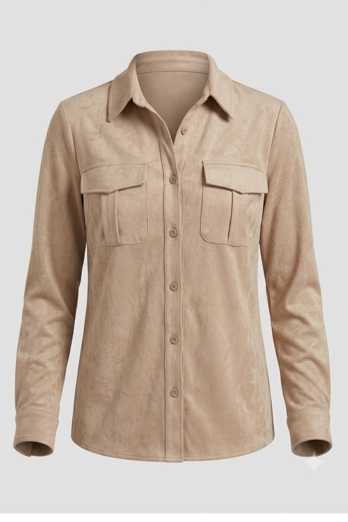 Camicia in dainetto con tasche LIN637 BEIGE LINDAS 
