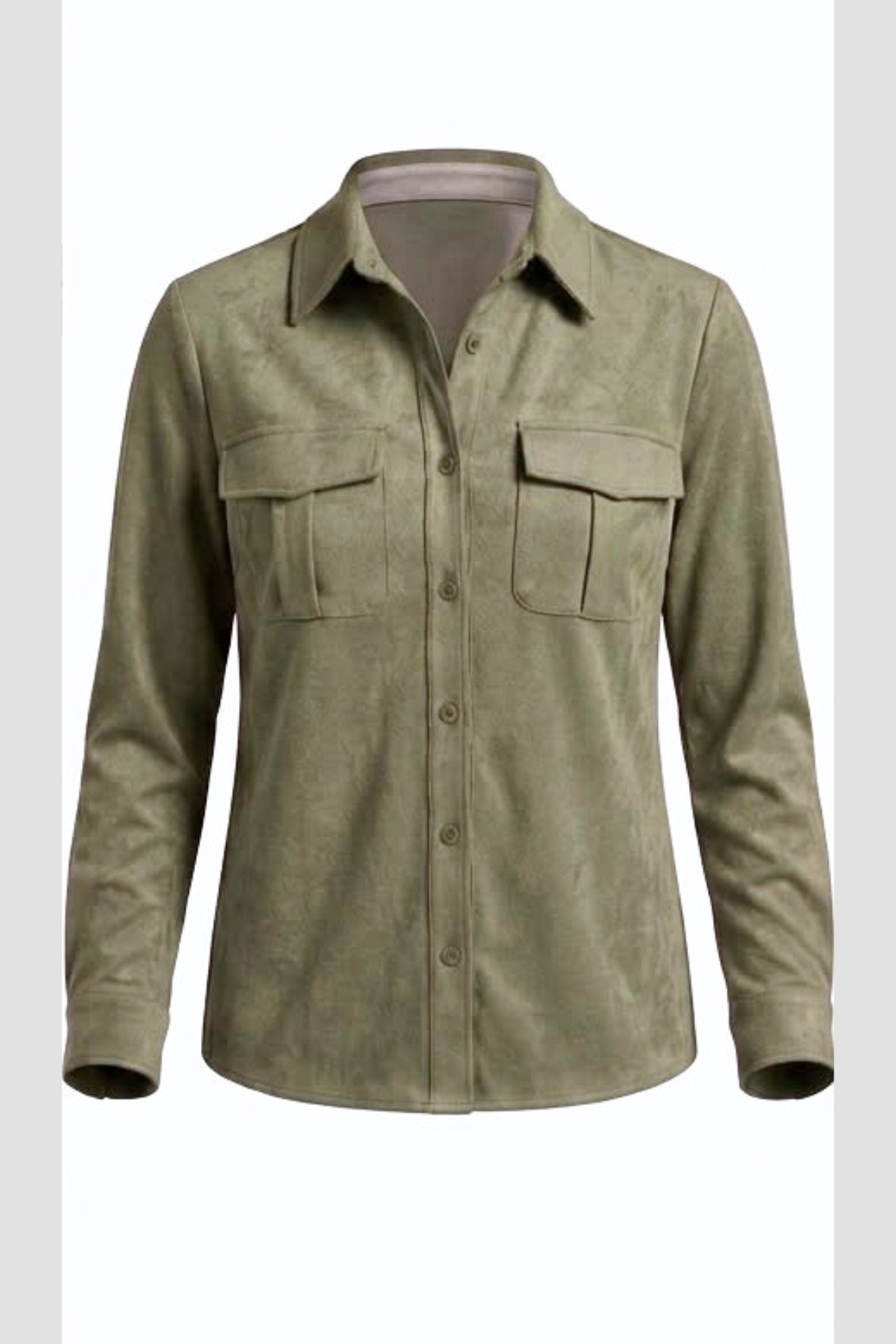 Camicia in dainetto con tasche LIN637 MILITARE LINDAS 