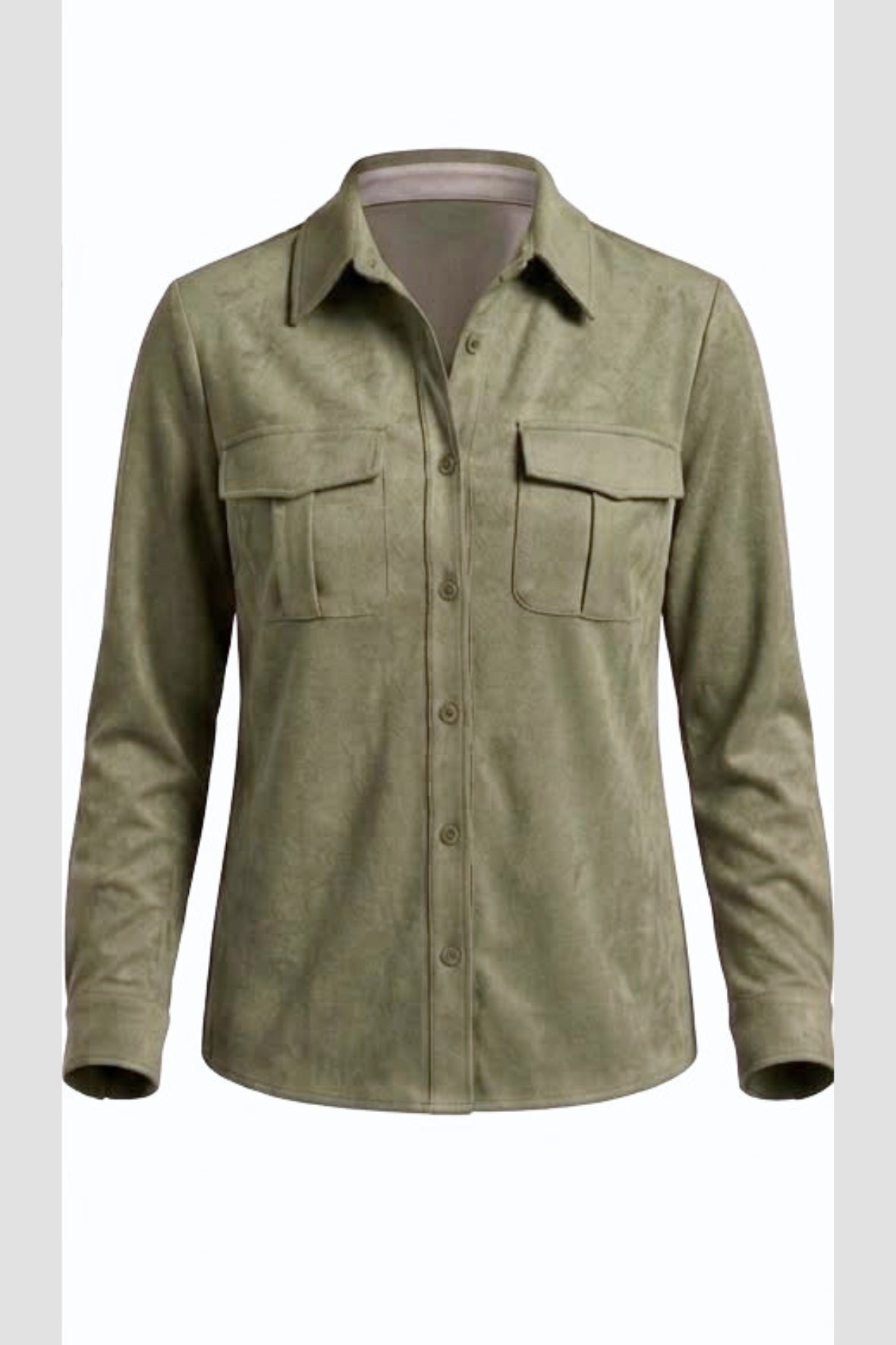 Camicia in dainetto con tasche LIN637 MILITARE LINDAS 