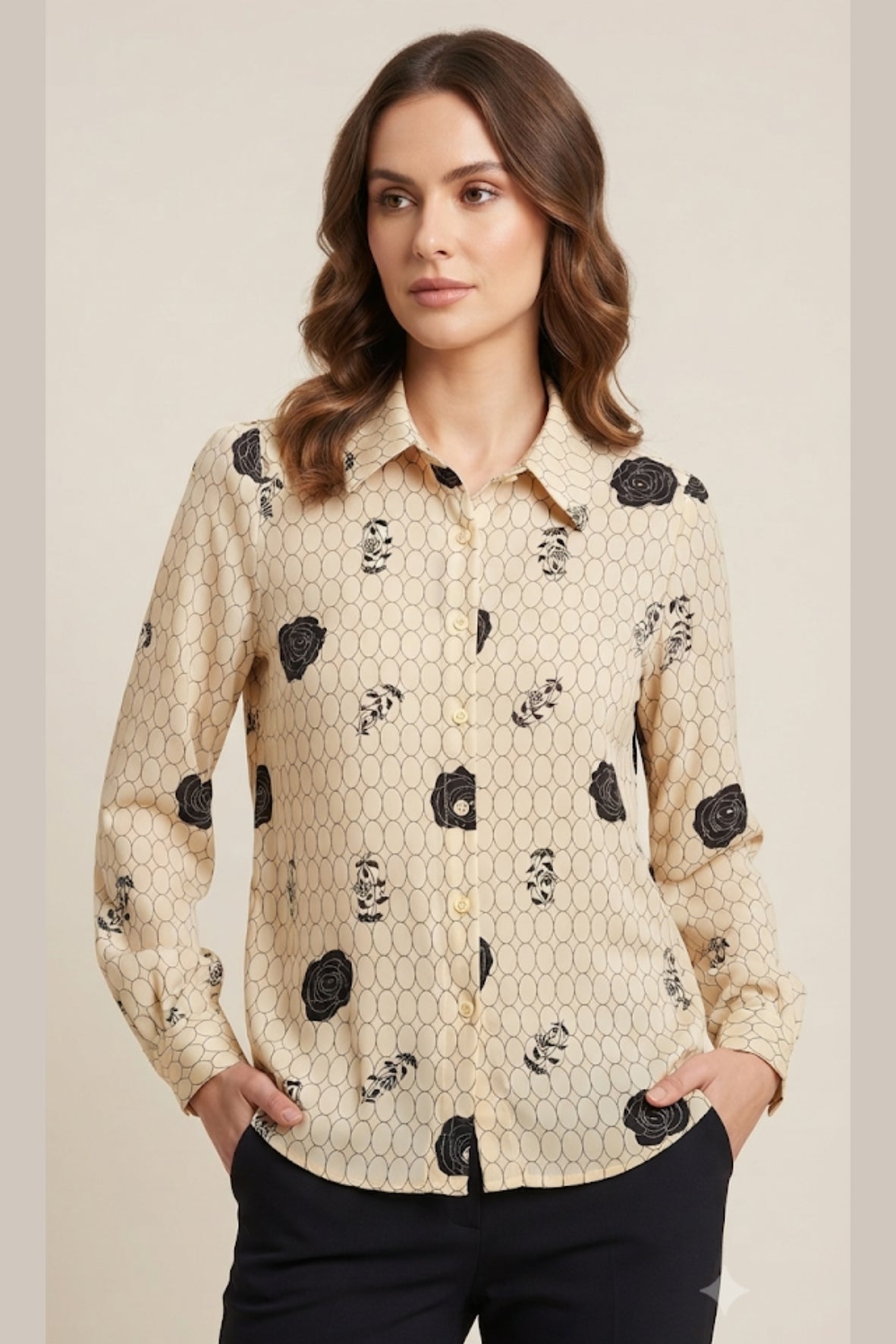 Camicia fantasia geometrica LIN650 BURRO LINDAS 