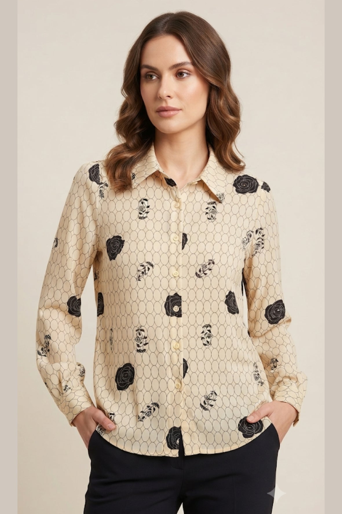 Camicia fantasia geometrica LIN650 BURRO LINDAS 