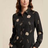 Camicia fantasia geometrica LIN650 NERO LINDAS 