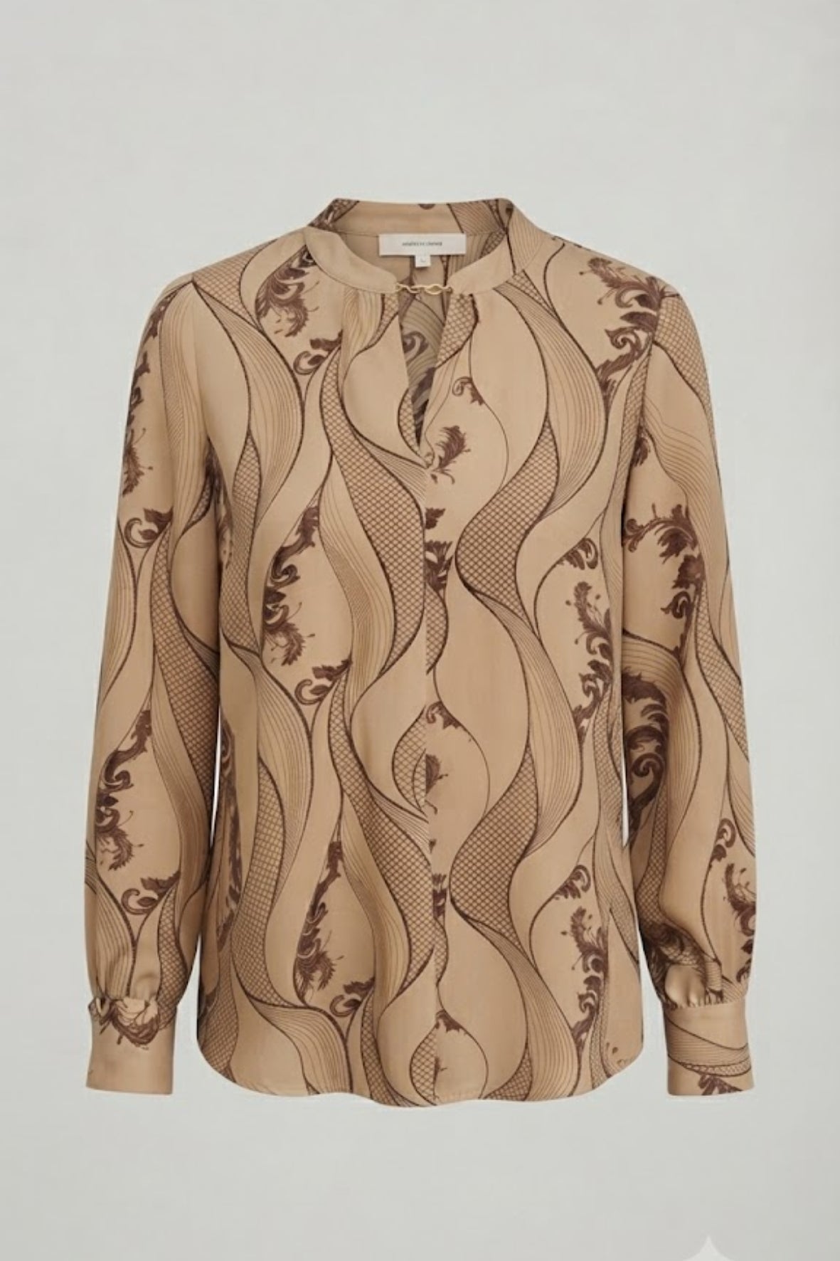 Casacca Blusa fantasia a onde LIN651 BIEGE LINDAS 