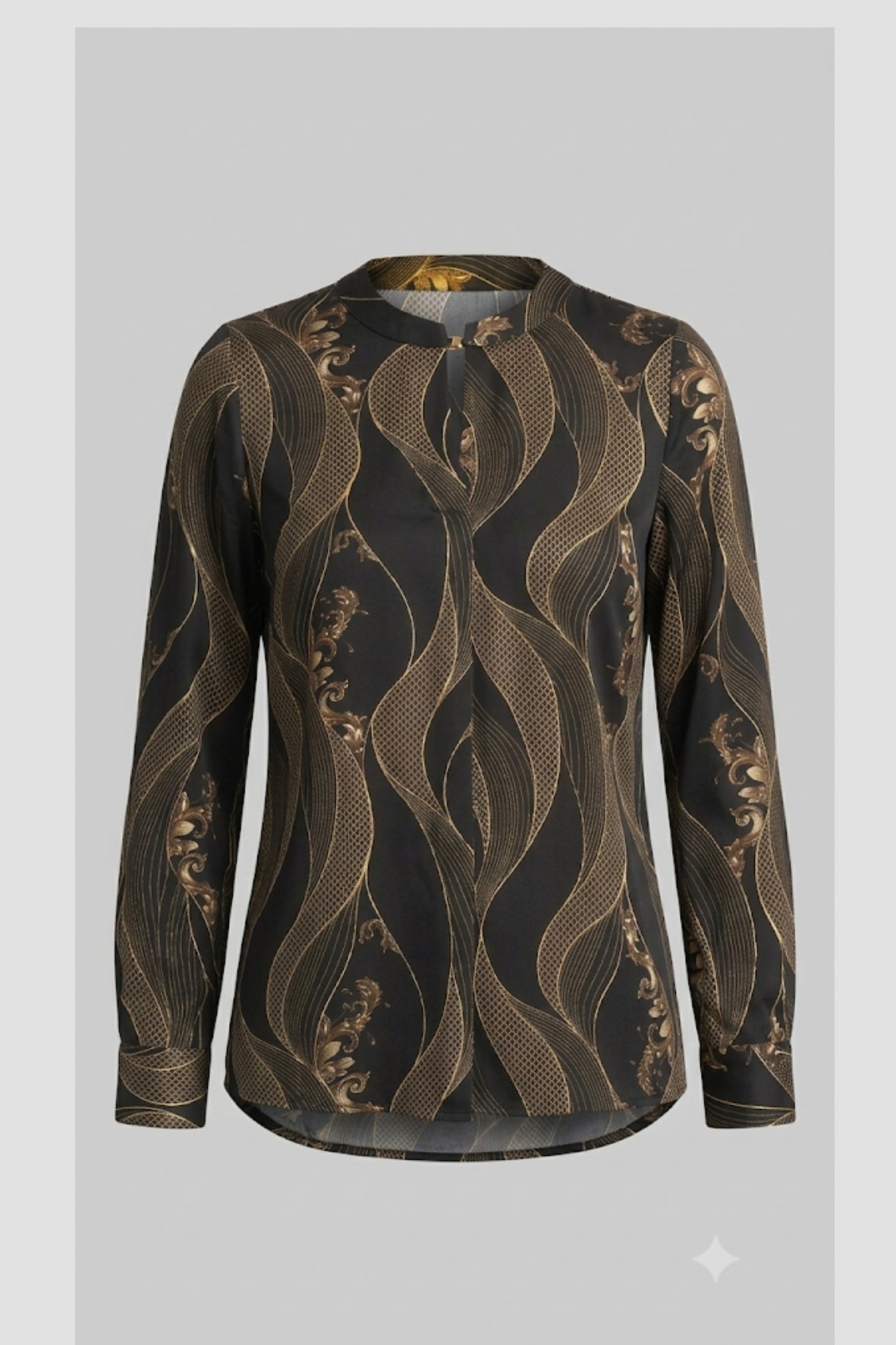 Casacca Blusa fantasia a onde LIN651 NERO LINDAS 