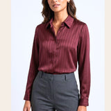 camicia rigata devorè LIN654 BURGUNDI LINDAS 
