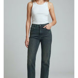 Pantlaone jeans sabbiato largo LIN664 VERDE LINDAS 