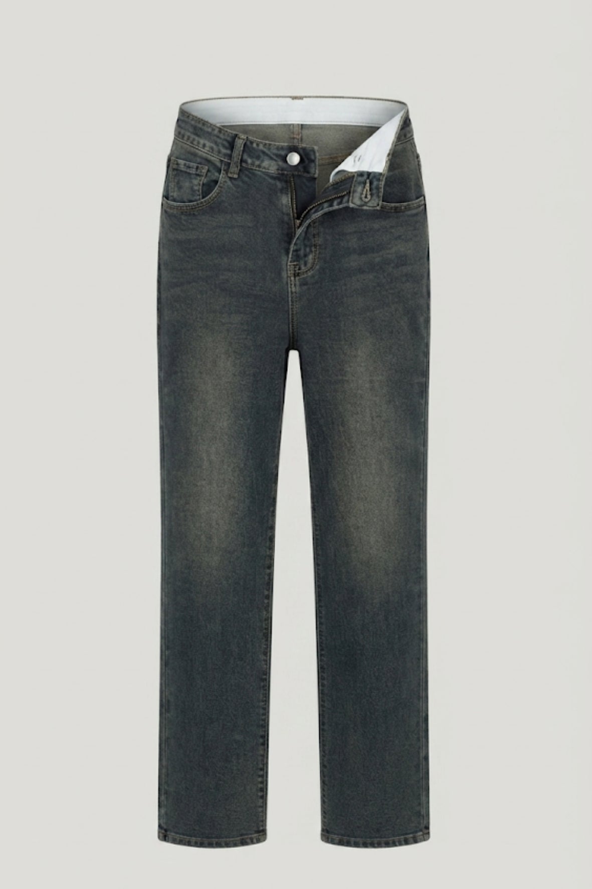 Pantlaone jeans sabbiato largo LIN664 VERDE LINDAS 