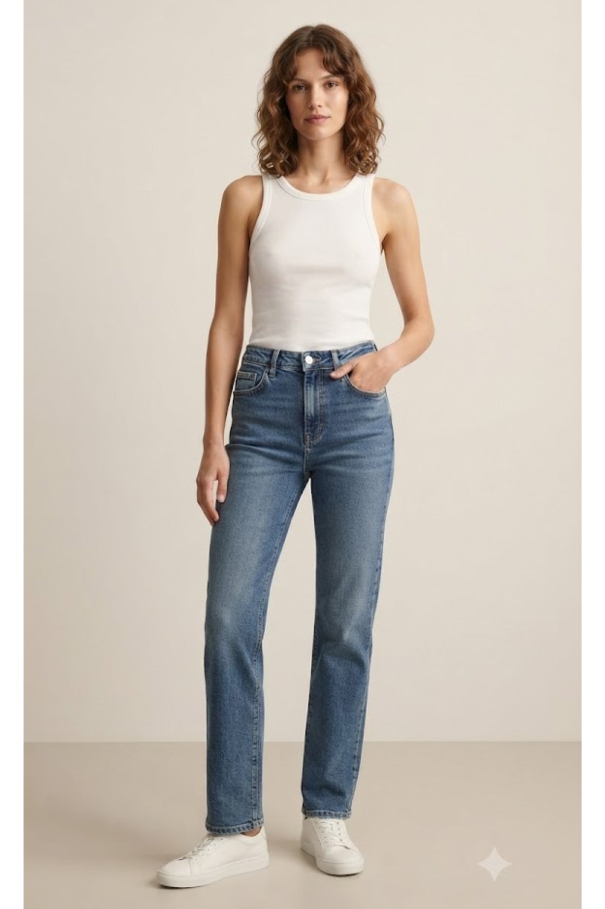 Pantalone jeans palazzo sabbiato LIN670 DENIM LINDAS 
