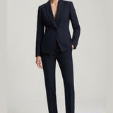 tailleur gessato asimmetrico AD00738 BLU MARICLA 