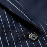 tailleur gessato asimmetrico AD00738 BLU MARICLA 