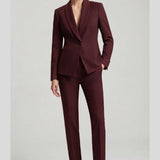 tailleur gessato asimmetrico AD00738 BORDO MARICLA 