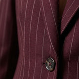 tailleur gessato asimmetrico AD00738 BORDO MARICLA 