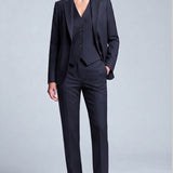 Tailleur 3 pezzi gessato AD00749 BLU MARICLA 