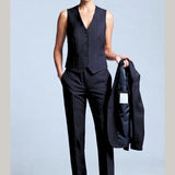Tailleur 3 pezzi gessato AD00749 BLU MARICLA 