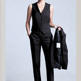 Tailleur 3 pezzi gessato AD00749 NERO MARICLA 