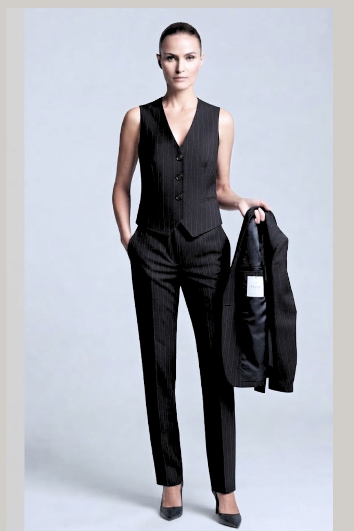 Tailleur 3 pezzi gessato AD00749 NERO MARICLA 