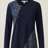 maglia pois con paiette CB03665 BLU MARICLA 