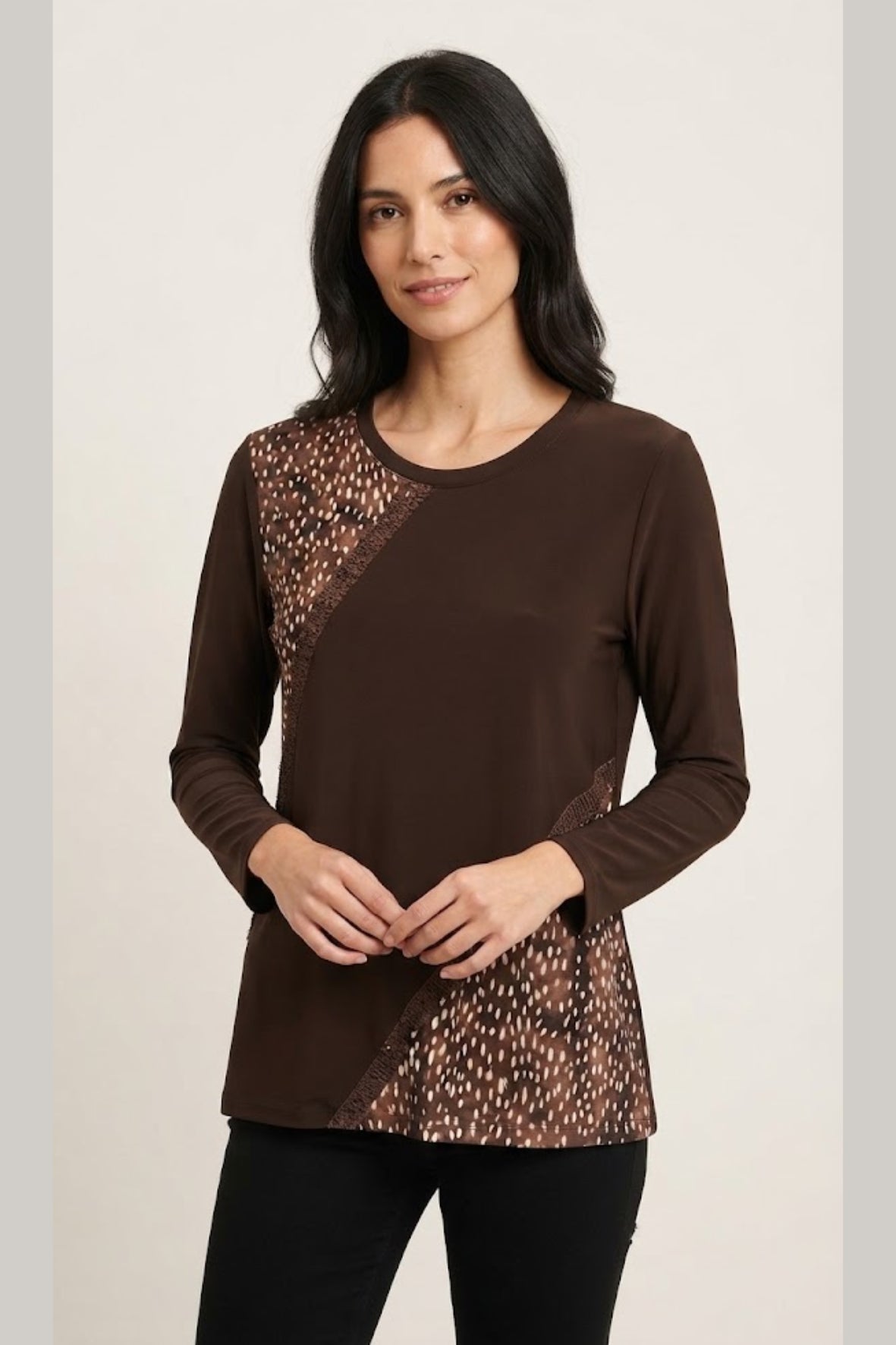 maglia pois con paiette CB03665 MORO MARICLA 