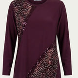 maglia pois con paiette CB03665 VINO MARICLA 
