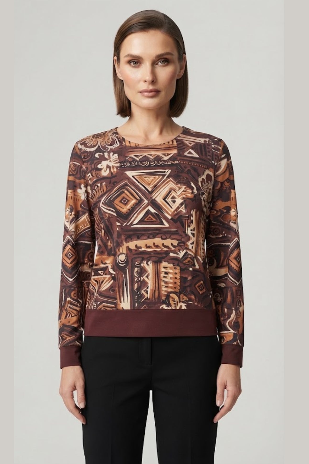 maglia fantasia CB03677 VINO MARICLA 