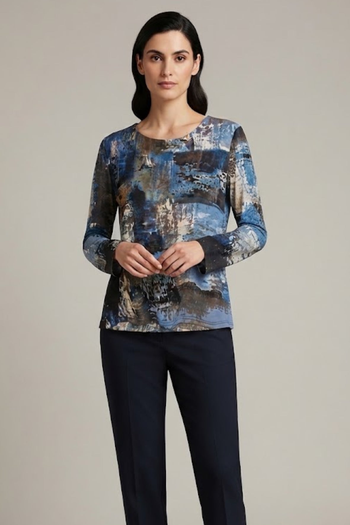 casacca fantasia CB03705 BLU MARICLA 