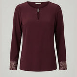 maglia manica fantasia CB03747 VINO MARICLA 