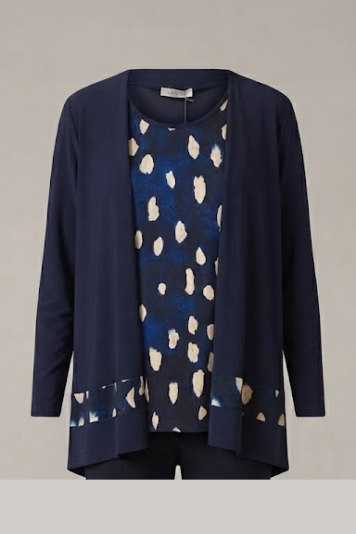 twin set con maglia pois astratti CB0781 BLU MARICLA 