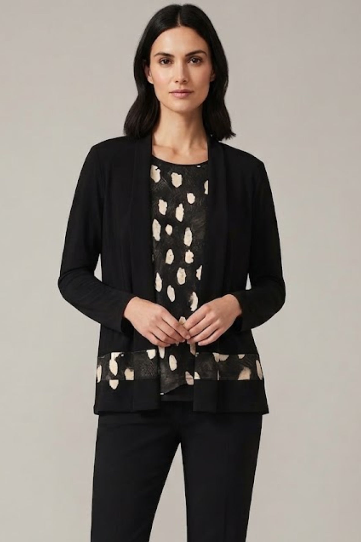 twin set con maglia pois astratti CB0781 NERO MARICLA 
