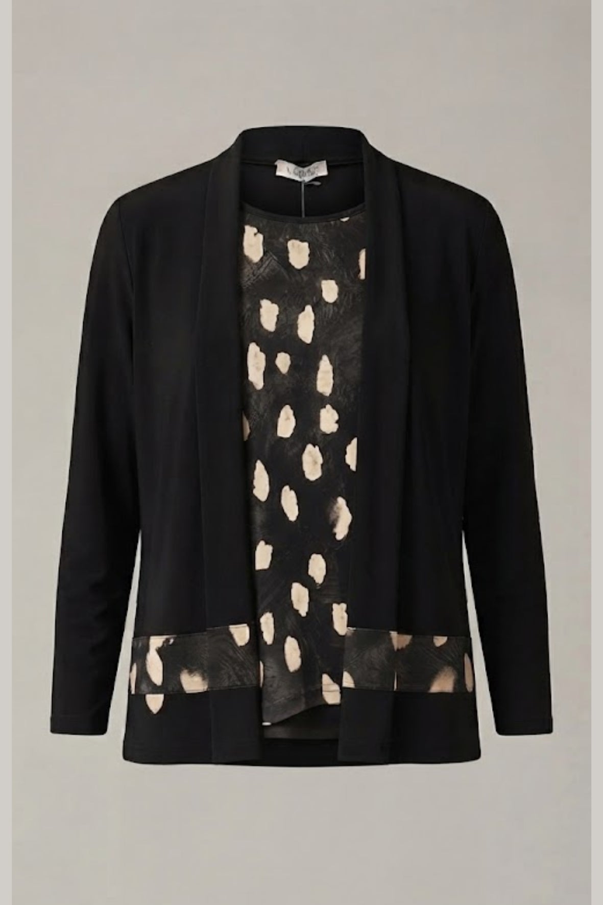 twin set con maglia pois astratti CB0781 NERO MARICLA 