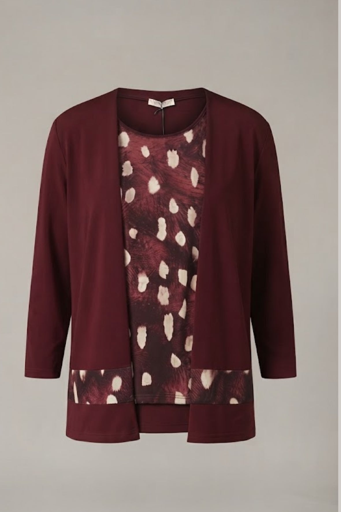 twin set con maglia pois astratti CB0781 VINO MARICLA 