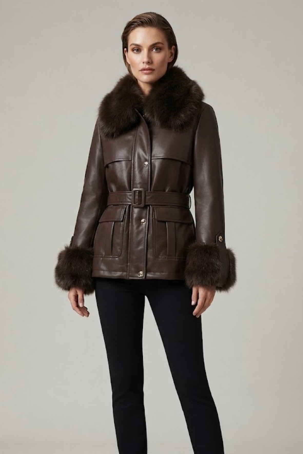 parka ecopelle DB11460 MORO MARICLA 