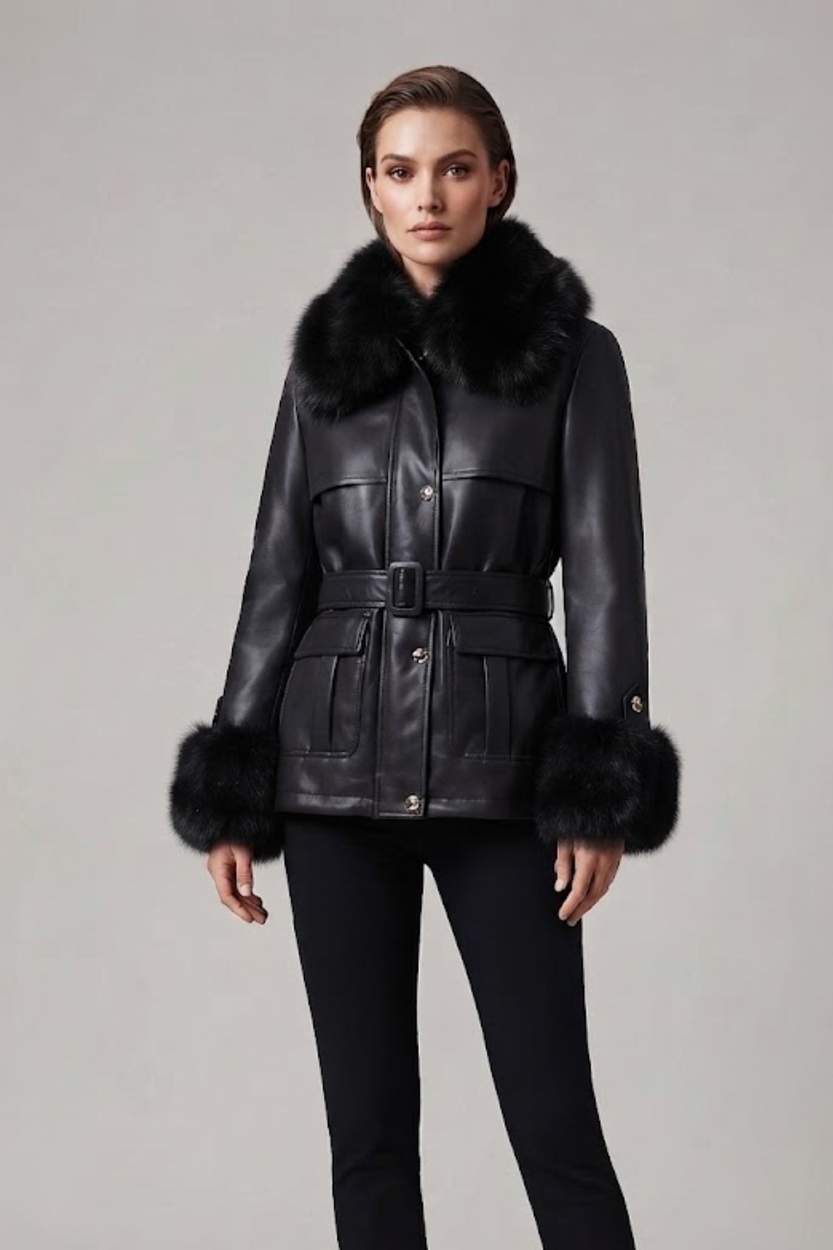 parka ecopelle DB11460 NERO MARICLA 