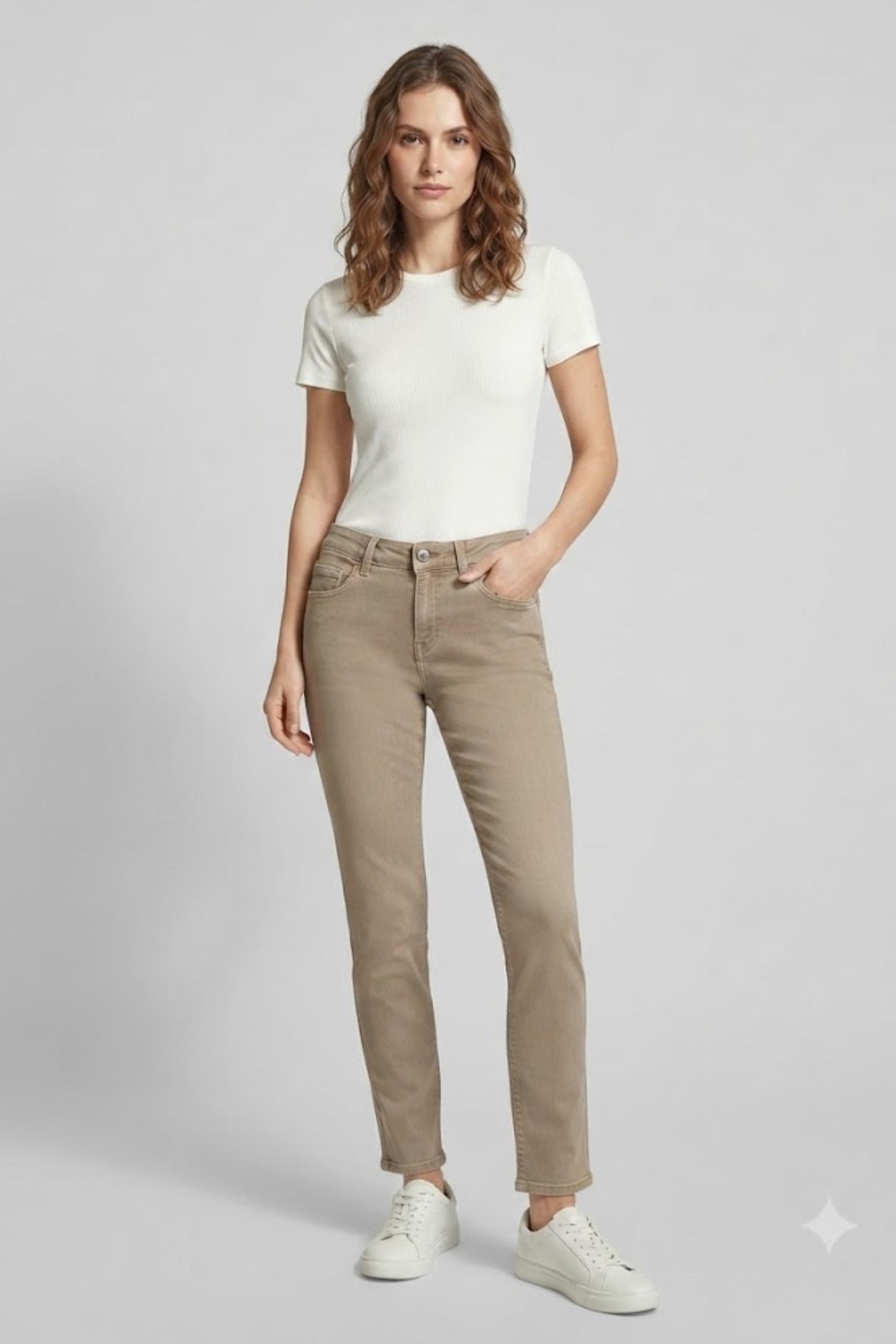 Pantalone jeans colorato regolare GH5175 BEIGE MARICLA 