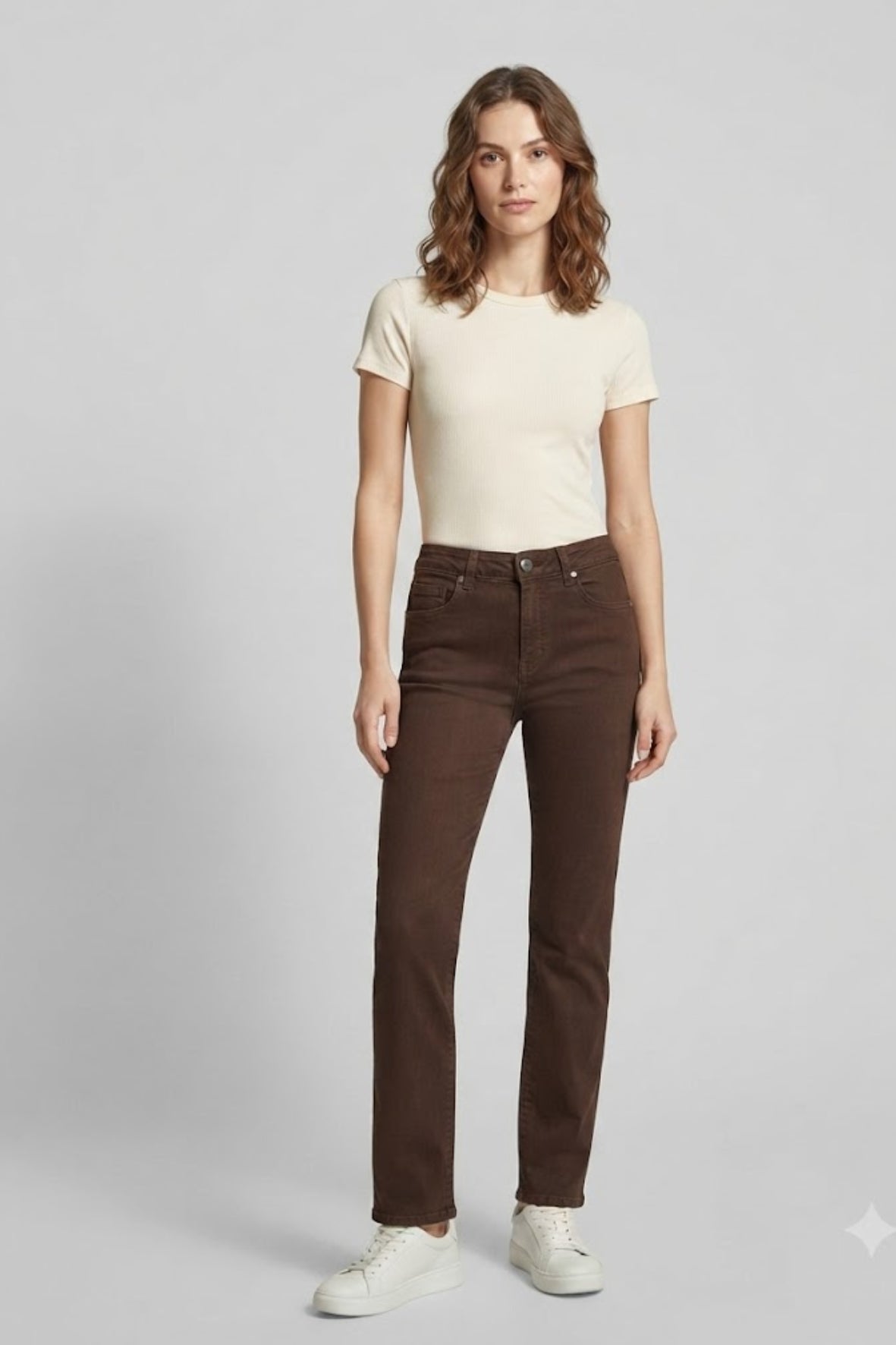 Pantalone jeans colorato regolare GH5175 MORO MARICLA 
