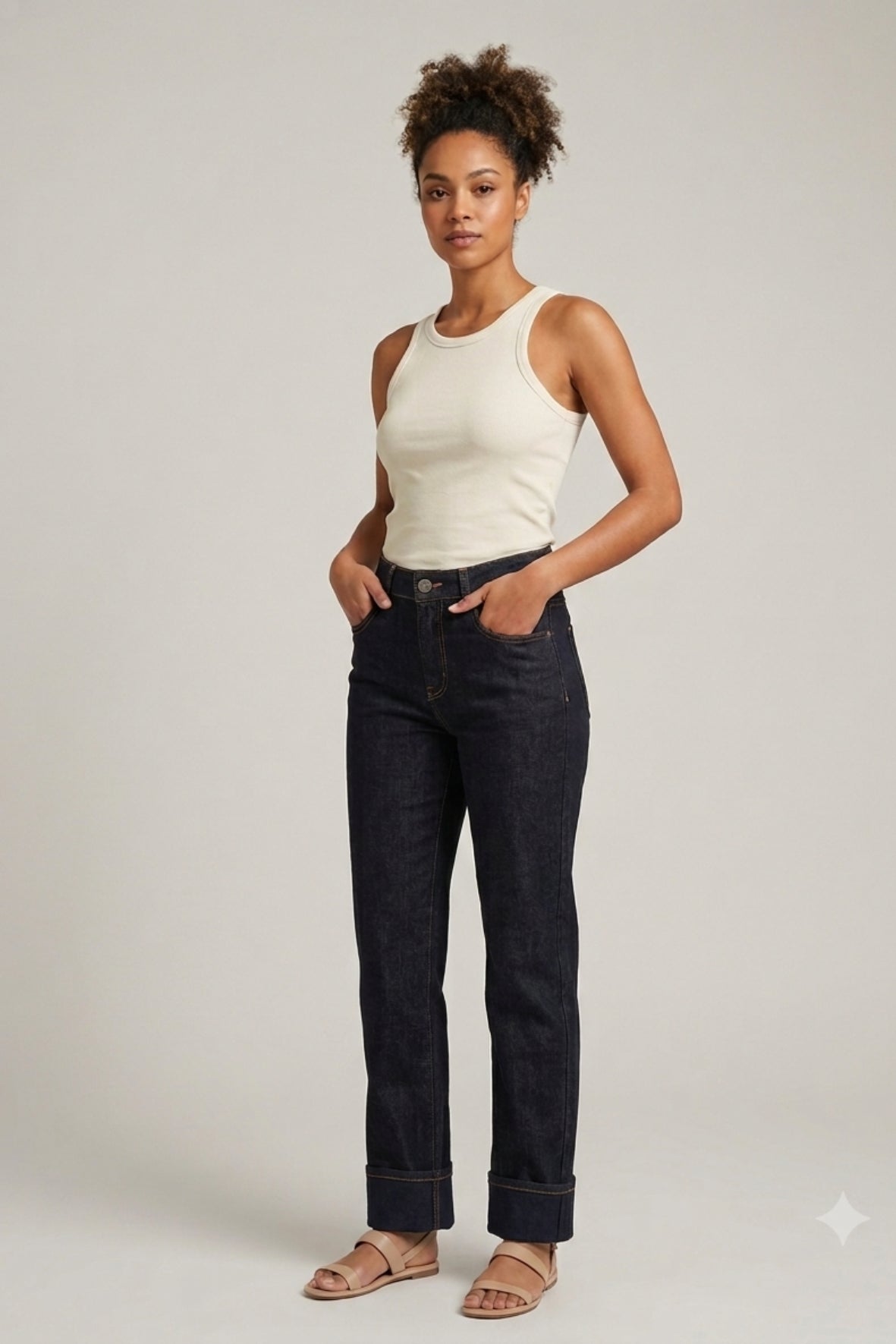 Pantalone jeans con il piegone GH5916 NERO MARICLA 