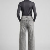 Pantalone jeans wide leg gamba larga GH6185 GRIGIO MARICLA 