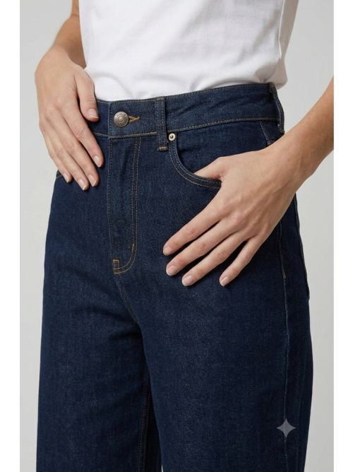 Pantalone jeans palazzo wide leg GH6395 BLU MARICLA 