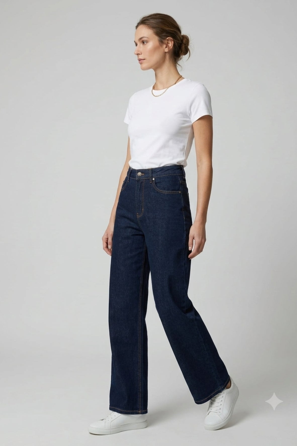 Pantalone jeans palazzo wide leg GH6395 BLU MARICLA 