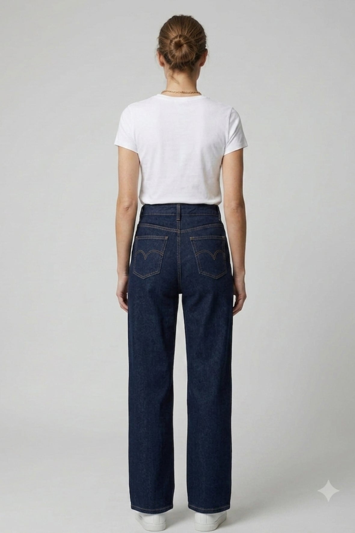 Pantalone jeans palazzo wide leg GH6395 BLU MARICLA 