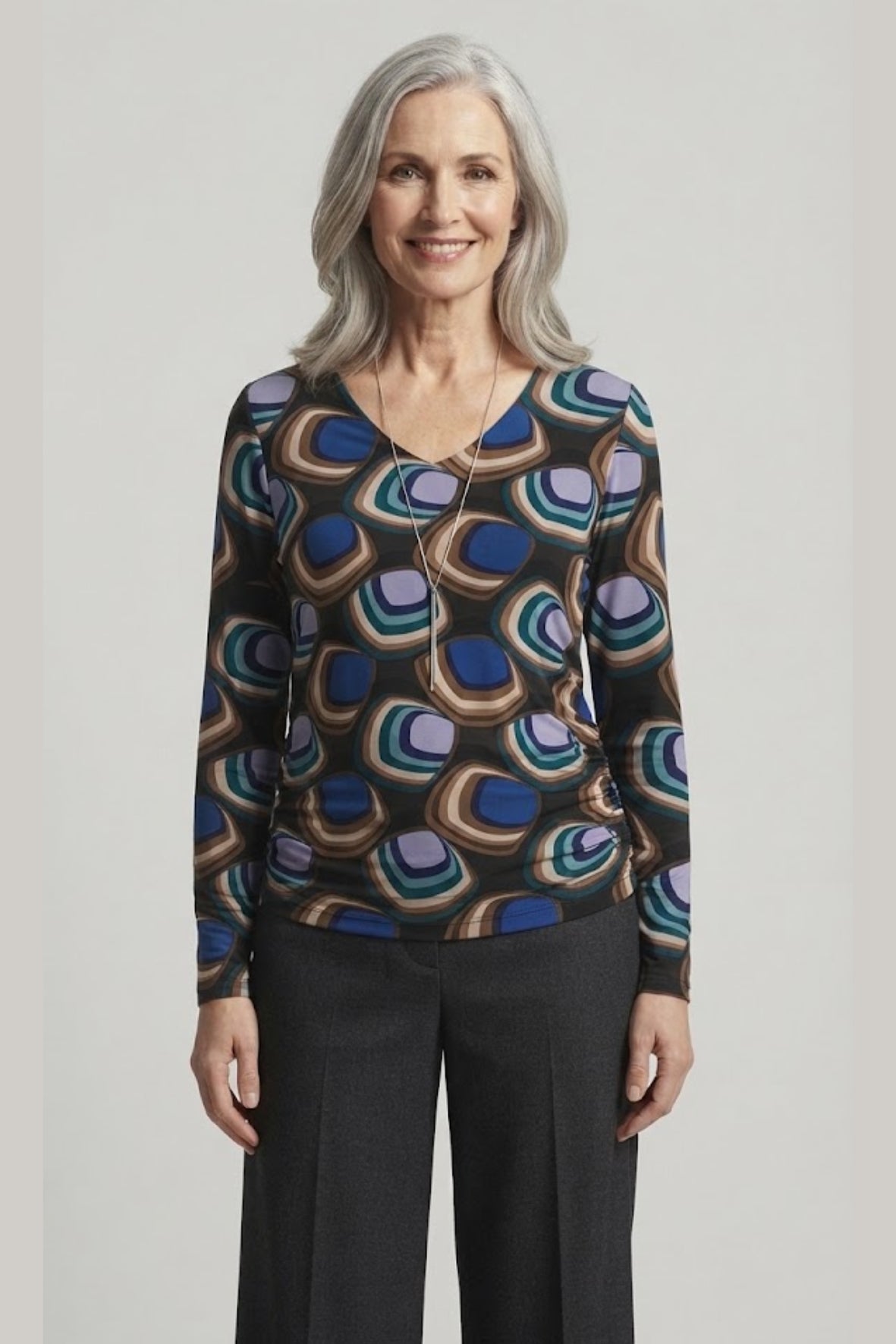 Maglia casacca fantasia geometrica GR2620 ROYAL MARICLA 