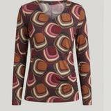 Maglia casacca fantasia geometrica GR2620 VINO MARICLA 