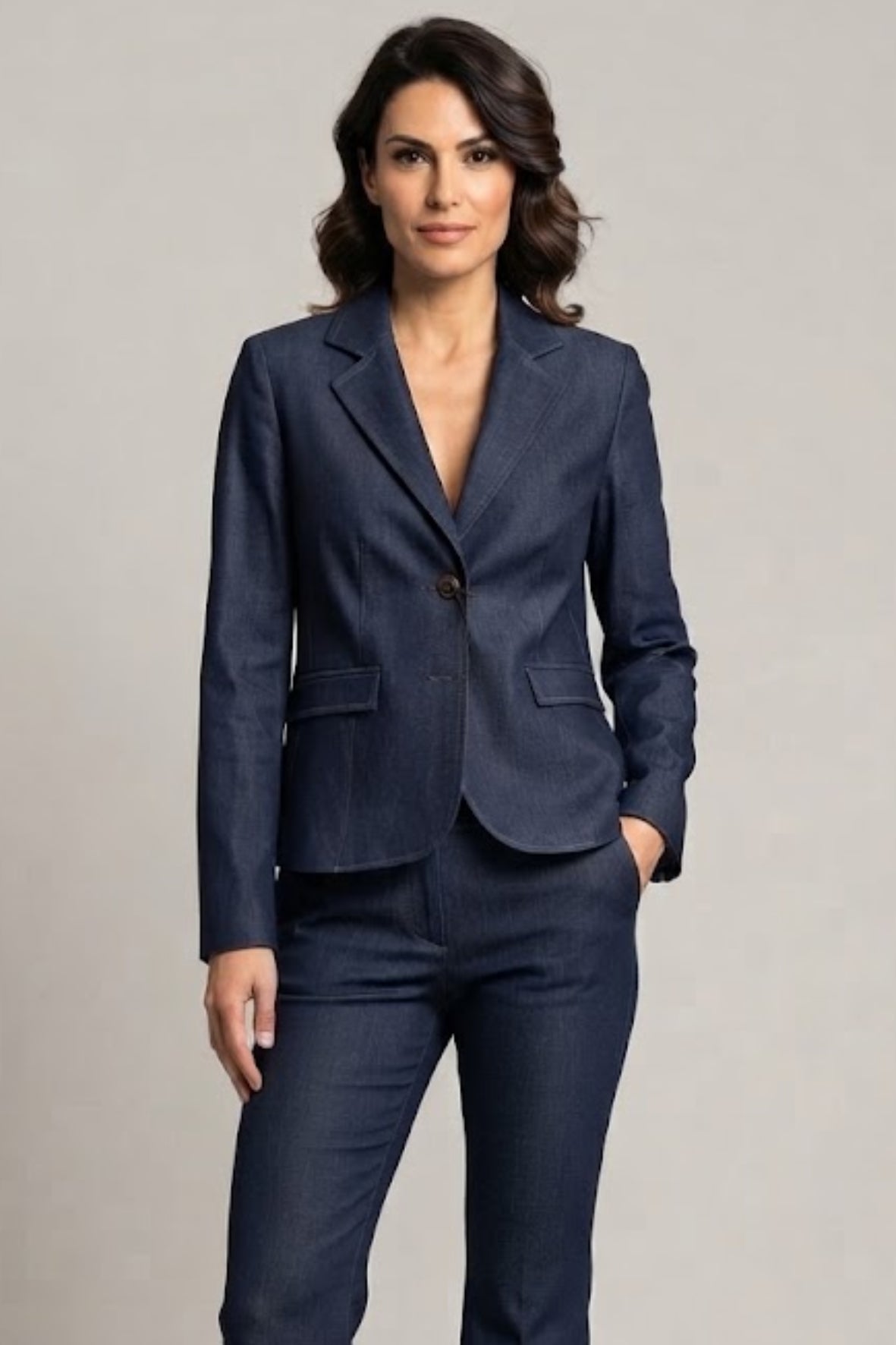 giacca chambray LES2228 DENIM MARICLA 