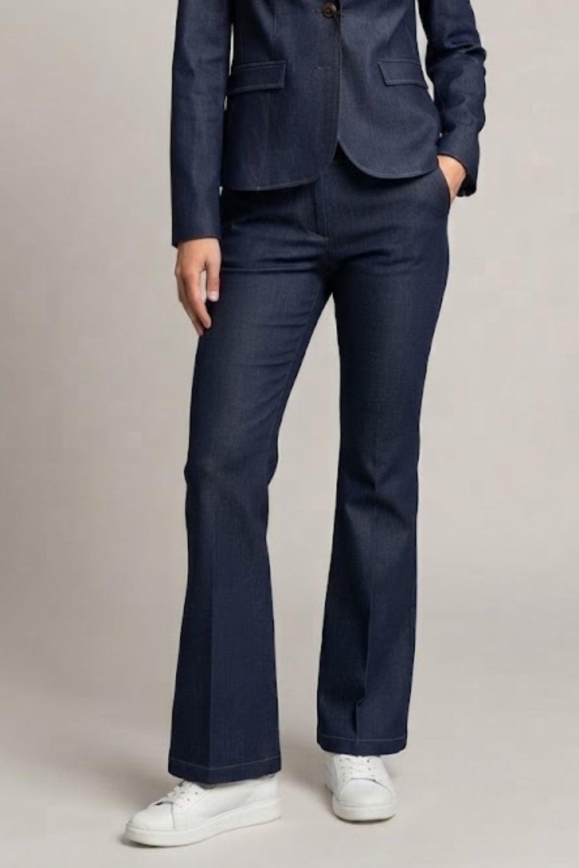 pantalone tubolare con elastico chambray LES2231 DENIM MARICLA 