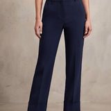 Pantalone Elegante con Risvolto e Tasche a Filo LIB25524 BLU MARICLA 