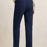 Pantalone Elegante con Risvolto e Tasche a Filo LIB25524 BLU MARICLA 