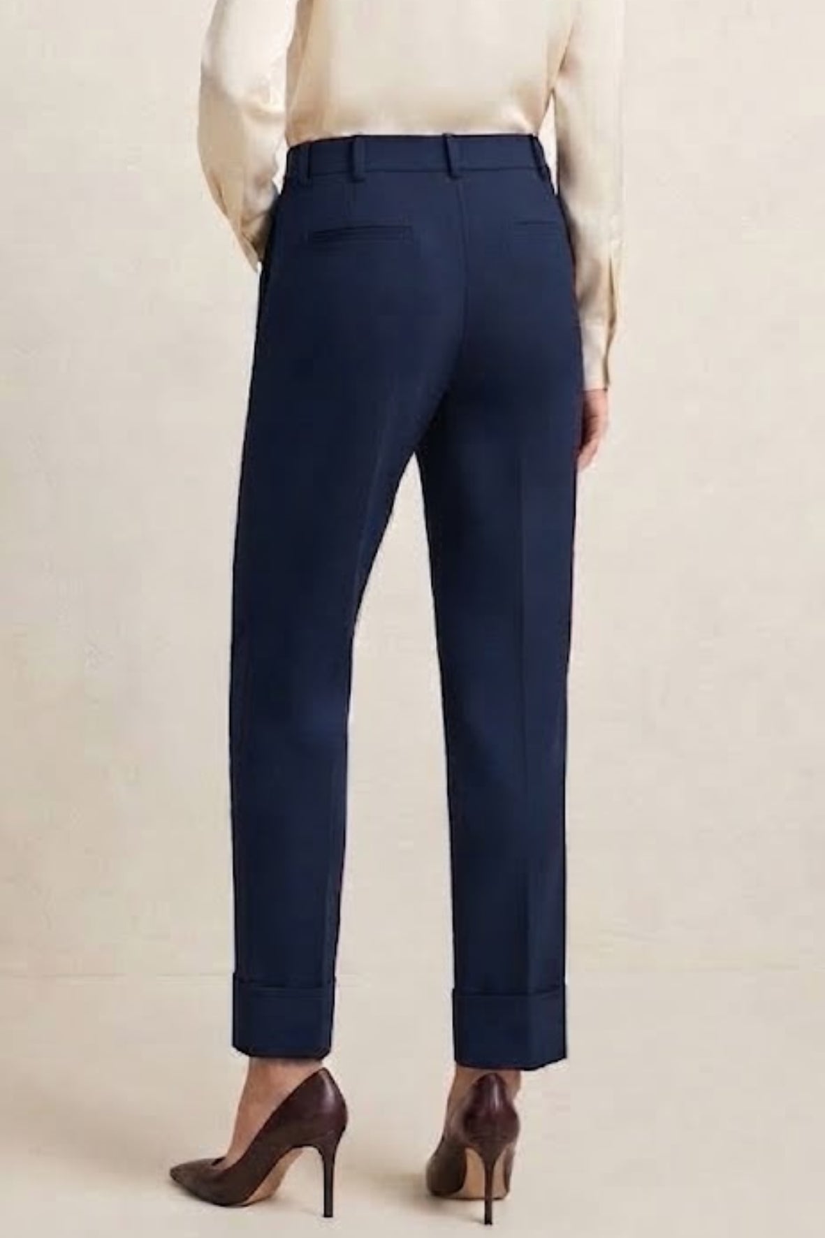 Pantalone Elegante con Risvolto e Tasche a Filo LIB25524 BLU MARICLA 