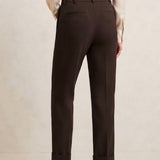 Pantalone Elegante con Risvolto e Tasche a Filo LIB25524 MORO MARICLA 