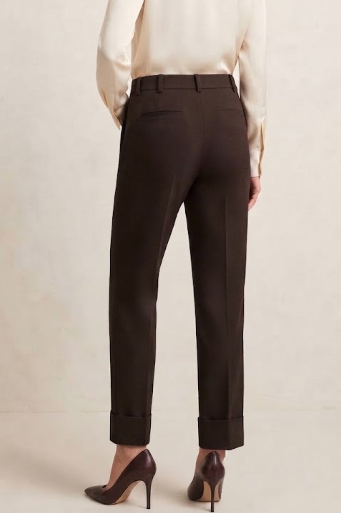 Pantalone Elegante con Risvolto e Tasche a Filo LIB25524 MORO MARICLA 