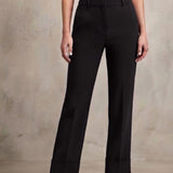 Pantalone Elegante con Risvolto e Tasche a Filo LIB25524 NERO MARICLA 